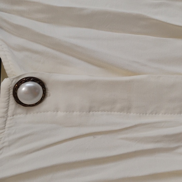 B. moss | Vintage Off-white button-down blouse | Women's L - Picture 3 of 7